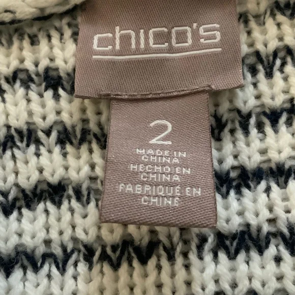 Chico's Black and White Sleeveless Knit Vest - Picture 5 of 5